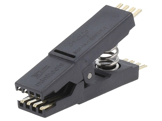 Testclips; zwart; verguld; DIL8; 7mm; max.150°C Testclips; zwart; verguld; DIL8; 7mm; max.150°C